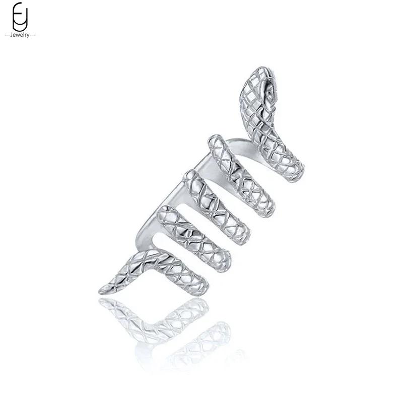 925 Silver Needle Vintage Snake Earrings Women Gold Round Ear Clips Punk Style Fashion Hoop Earrings Women Jewelry