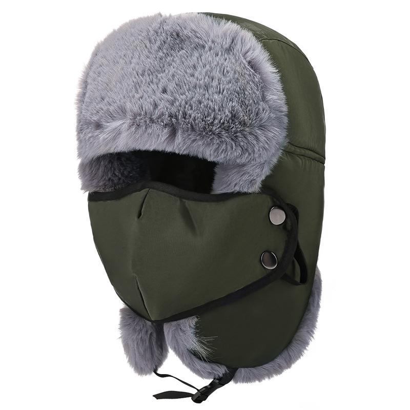 Winter Thick Bomber Hat Men's Velvet Warm Ear Protection Cap Outdoor Cycling Mountaineering Wind-Proof Cap