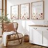 3pcs/set Flowers Plants Islamic Qur'an Verses Canvas Print  Muslim Arabic Calligraphy Wall Art Poster for Eid Al-Fitr Home Decor