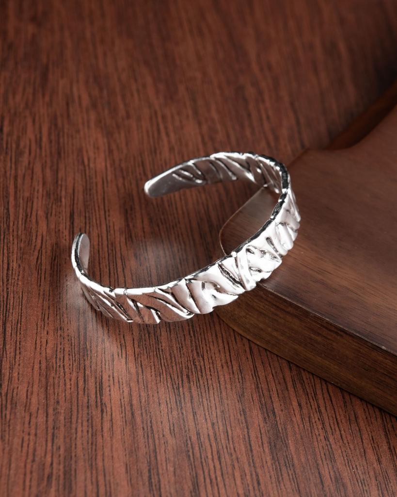 Open Bracelet Men'S And Women'S Metal Ancient Silver Bracelet Retro Simple Auspicious Lucky Lucky Jewelry