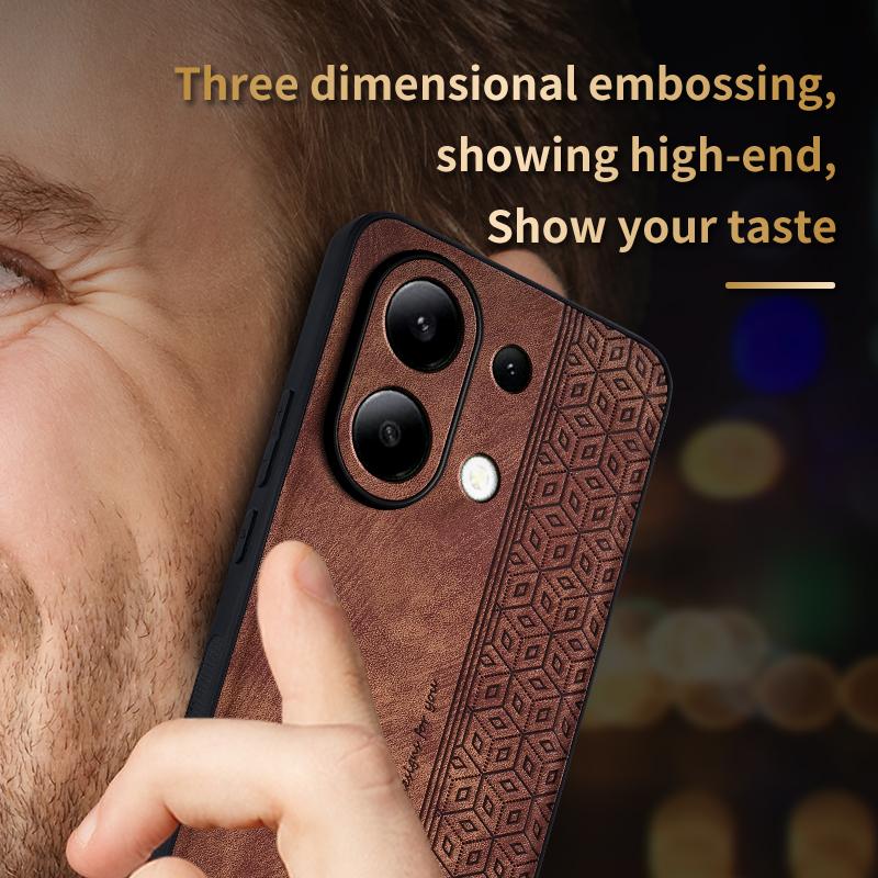 AZNS For Xiaomi Redmi Note 13 4G Case Anti-Scratch PU Leather Coated TPU Phone Cover