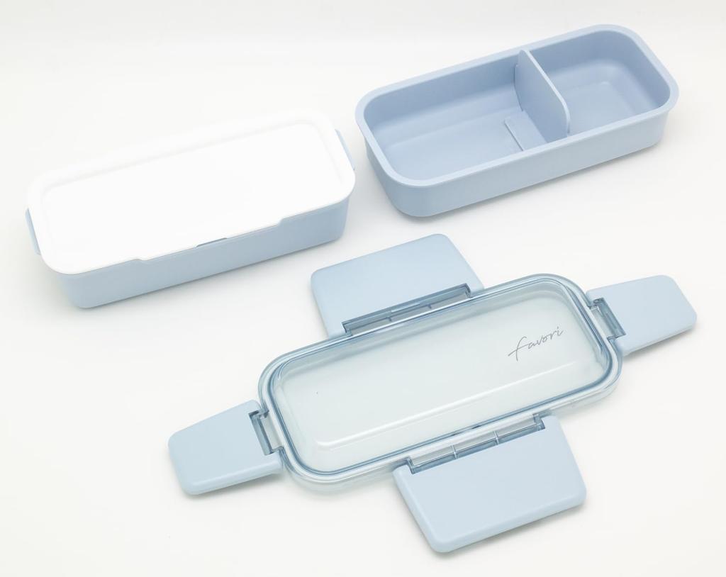 OSK DISH UP LUNCH Lunch Blue Dishwasher Microwave with Divider Two-Tier Box, [PCW-600S], Safe, Safe,
