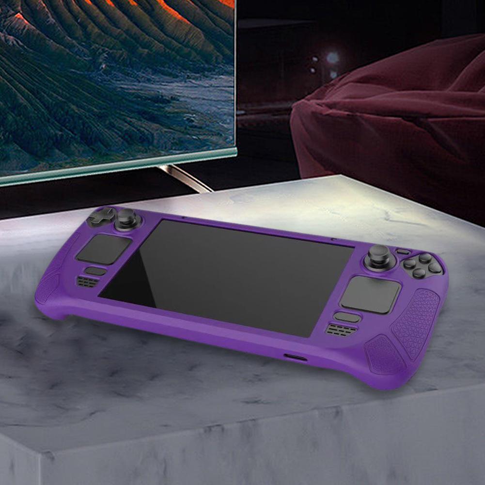 Silicone Game Console Full Cover Anti Slip Soft Shell Protective Case Cover with Bracket Replacement Accessories for Steam Deck
