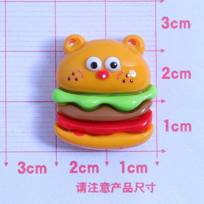 10 Pcs New Cute Cartoon Pizza, French Fries, Hamburgers Series Resin Scrapbook Diy Jewelry Children Gift Hairpin Accessories A57
