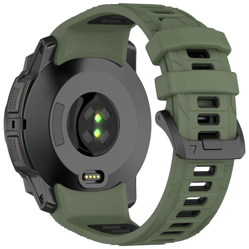 For Garmin Instinct 3 Solar 45mm/AMOLED 45mm Watch Band 22mm Dual Color Silicone Replacement Strap