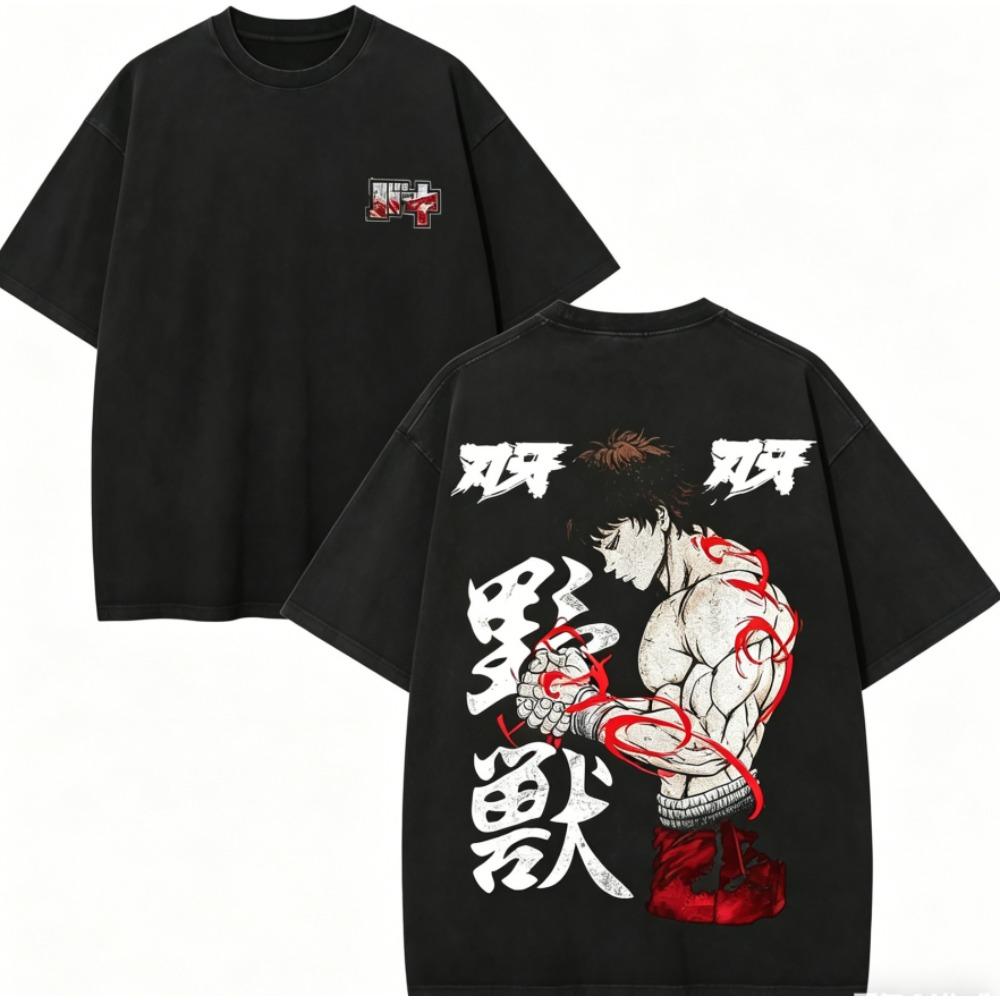 Baki the Grappler Anime Lover Washed T-shirt Year round clothing high quality personality Clothes Plus Size Unisex New Model Couples tee