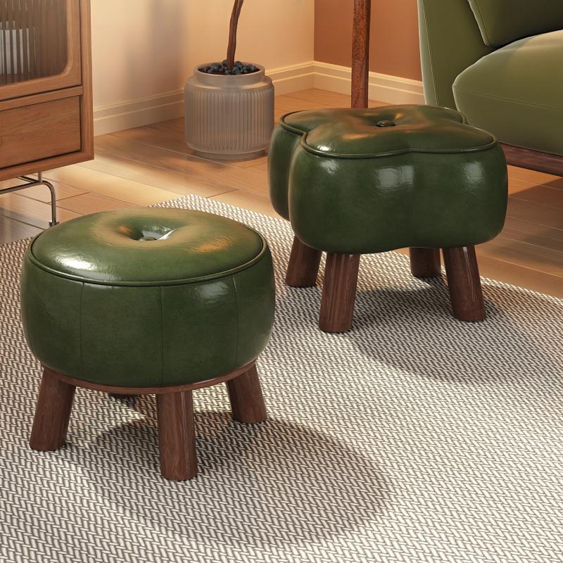 Rotating Backrest Dining Stool  Easy-Clean Study Stool Wear-Resistant Sofa Coffee Table  Thickly Padded Shoe Bench