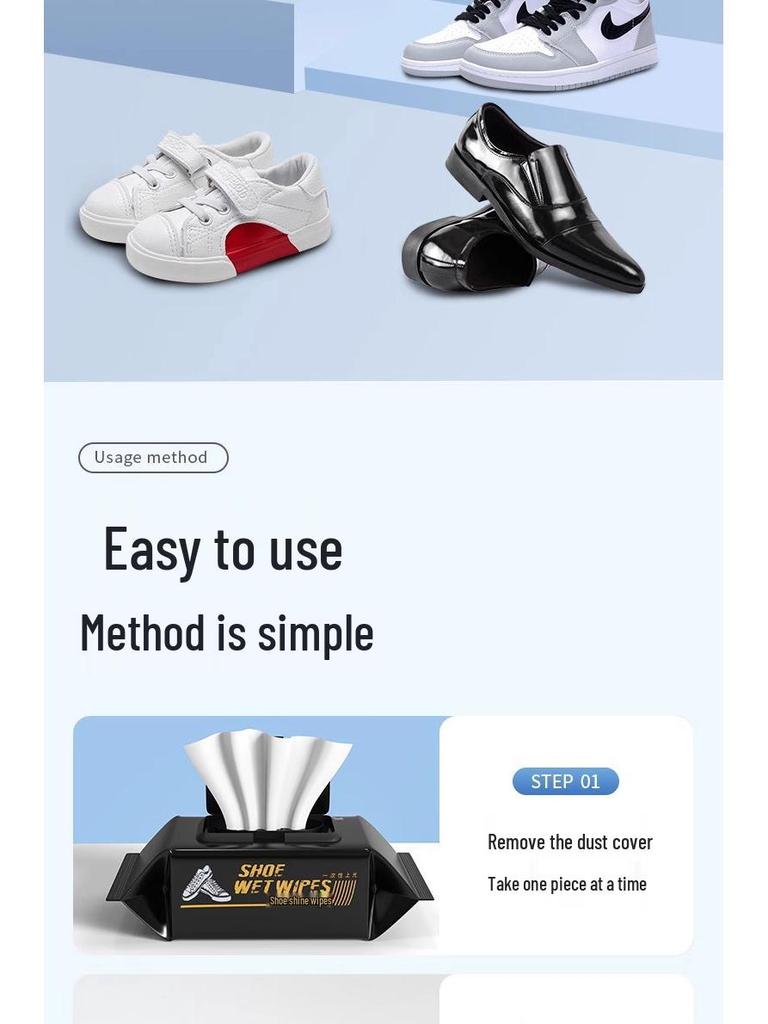 5-Pack Shoe Cleaning Wipes for White Sneakers, Leather Shoes, Stain Remover, No-Wash Required