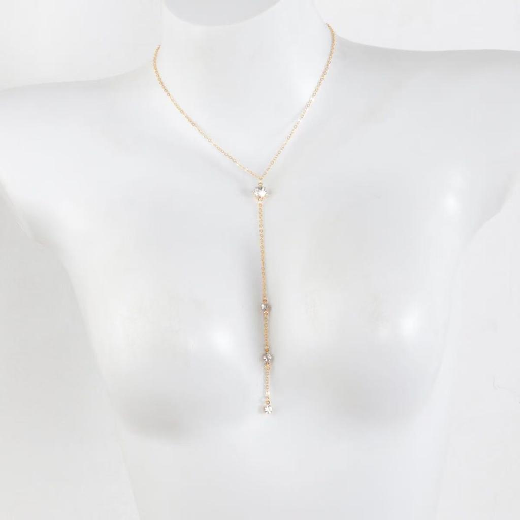 Zircon Water Droplet Tassel Necklace, High-end Temperament Collarbone Chain, Fashionable Niche Personality Versatile Necklace
