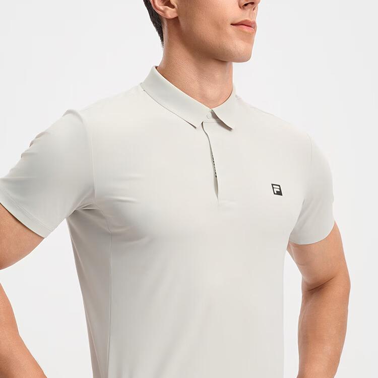 Fila Soft Comfortable Skin-Friendly Fashion Solid Color Short Sleeve Polo Shirt Men Tops A11M531103F-GY