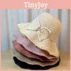 Chic Hollow Out Fisherman Hat Women Summer Fashion Large Brim Sunscreen Cap With Bowknot