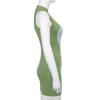 Net Trend New Geometric Stitching Color Contrast Slim Package Hip Pencil Skirt Round Neck Sleeveless Skirt Knit Women Dress
