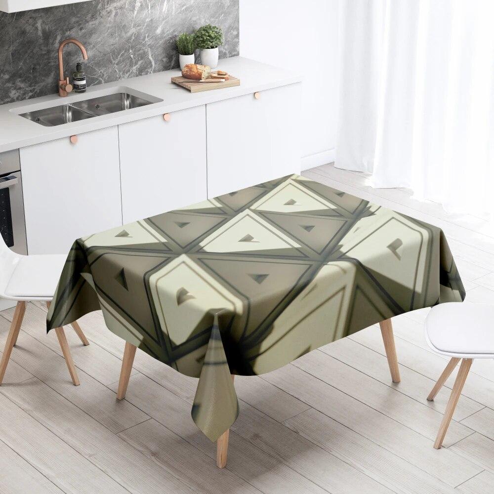 

Скатерть с геометрическим рисунком-головоломкой, домашний декор, устойчивая к пятнам водонепроницаемая скатерть для украшения стола, прямоугольная кухонная столешница для камина 40x70cm