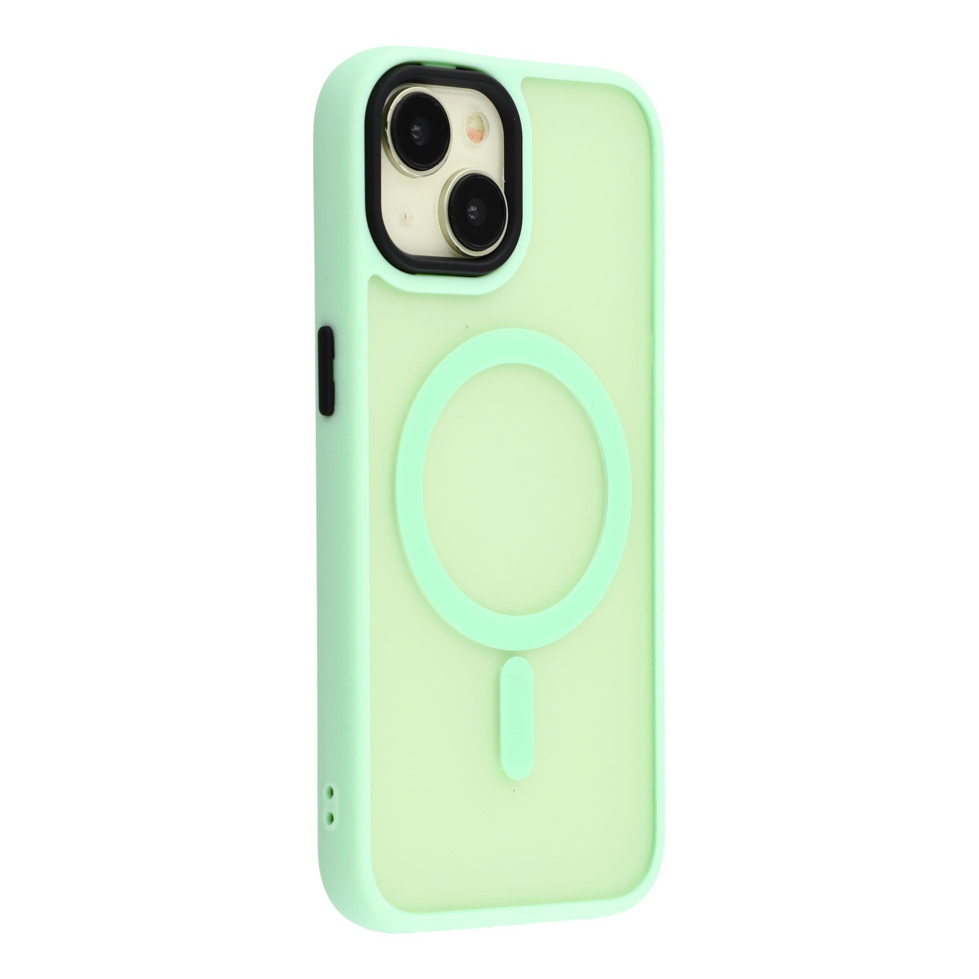 

For iPhone 15 Plus Case Compatible with MagSafe Skin-Touch PC+TPU Phone Cover Mint Green