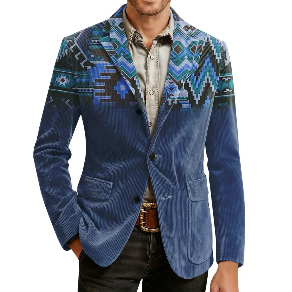 Herren Hässlicher Weihnachten Kord Warmtaschen Anzugjacke Strickjacke Herren Freizeitanzug