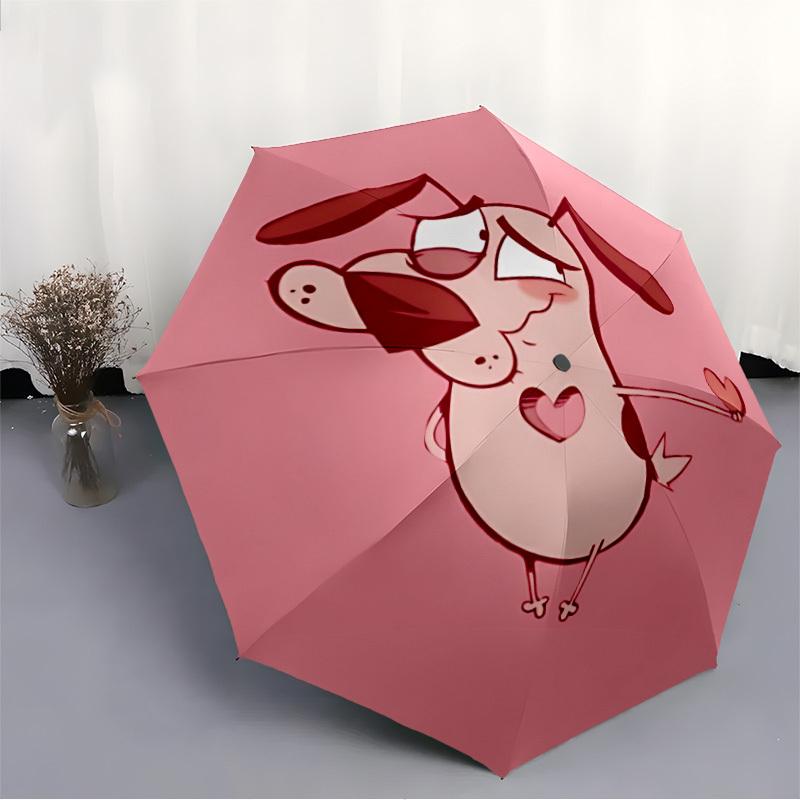 Courage the Cowardly Dog Love Automatic Umbrella with Folding Feature - Travel Umbrella, Perfect Gift for Birthday, Christmas A0827029