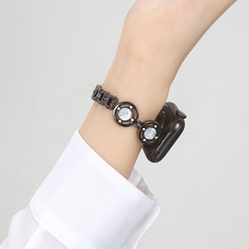 Para apple watch 7 band49mm 45mm 44mm 42mm 41mm 40mm 38mm metal pulseira de aço inoxidável mulher para iwatch series8 7 se 6 5 4 3 2 1 cinta