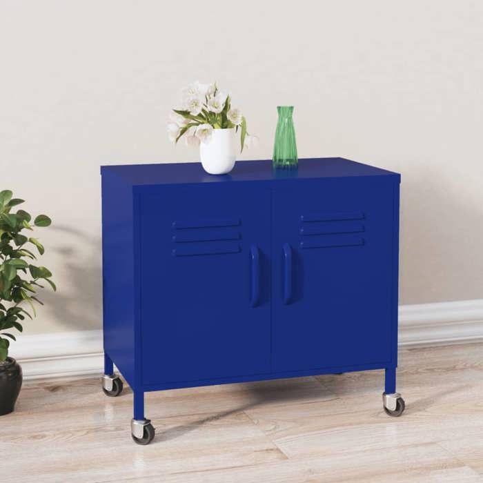 VidaXL Storage Cabinet Navy Blue 60x35x56 Cm Steel 336262