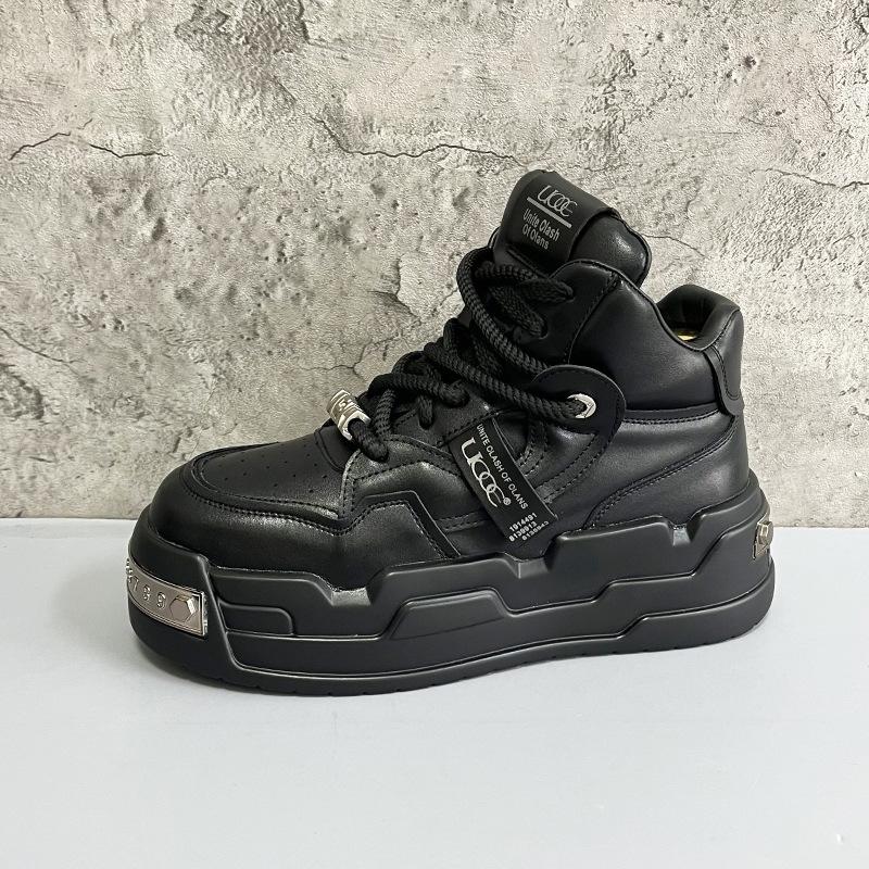 Fashion Men's Platform High Top Casual Shoes Korean Student Comfortable Soft Bottom Sneakers Versatile Trend Board Shoes Tenis Masculino