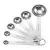 6 Pcs Stainless Steel Measuring Spoons 1/8 1/4 1/2 1 TSP 1/2 Tbsp 1 Tbsp Tablespoon with Metric and UK Measurements Table Spoon