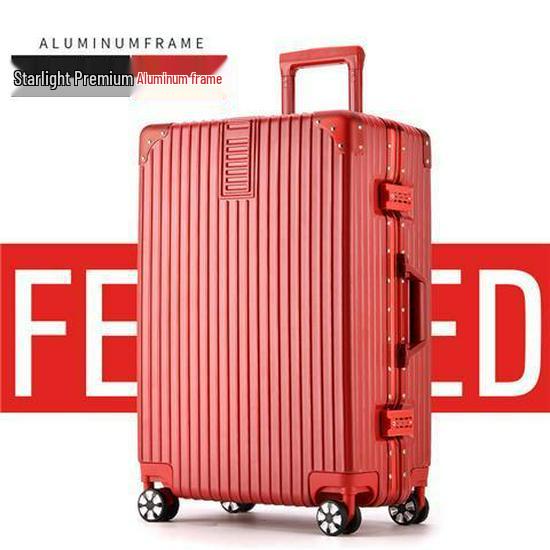 Aluminiowa walizka na kółkach męska i damska z uniwersalnymi kółkami i zamkiem szyfrowym - 20" i 24"