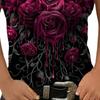 Summer Camisole Rose Print Lace Women Slim Sleeveless V Neck Vest