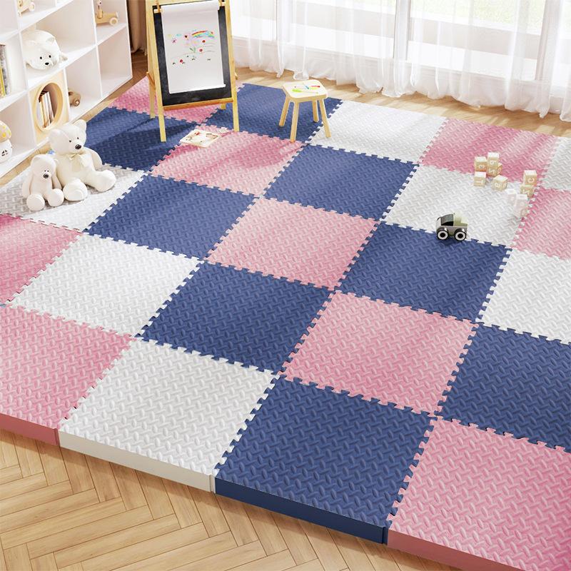 6Pcs 2.5cm Thickening Baby Interactive Game Carpet Anti-slip and Shockproof Living Room and Bedroom Mat Children's Room Carpet