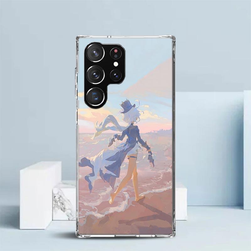 Cute Furina Genshin Impact Soft Cover for Samsung Galaxy S25 Edge S26 S24 S23 Ultra Phone Case S22 S21 Plus S20 FE Print Pattern
