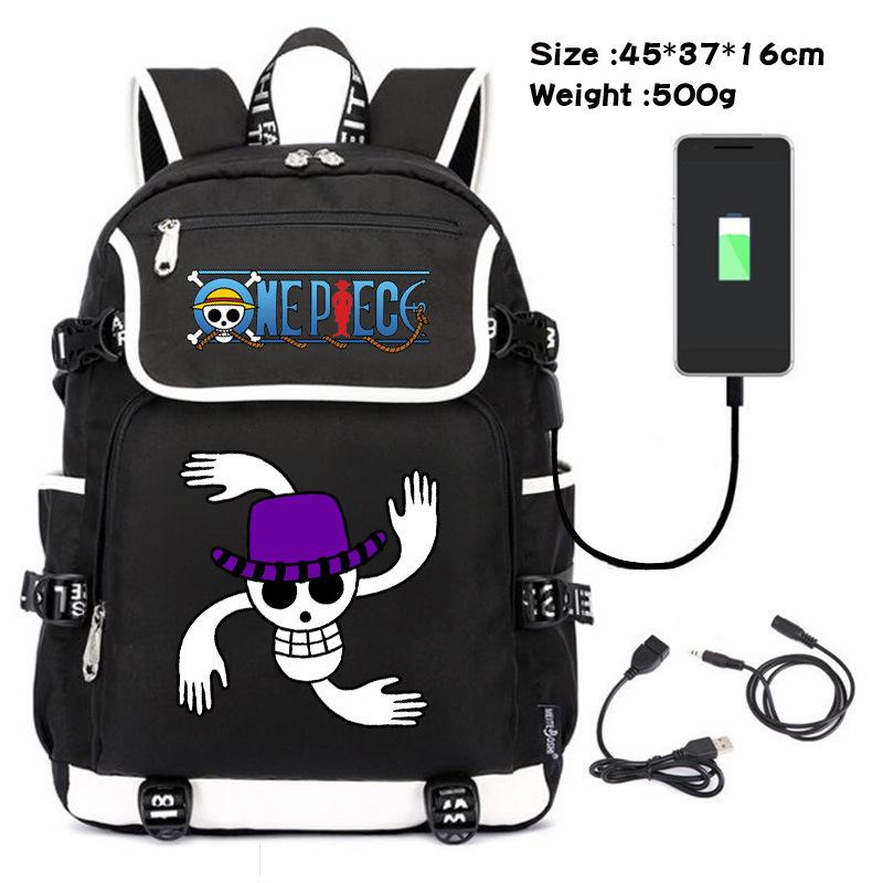 One Piece themed student backpack with fashionable and versatile printed design.