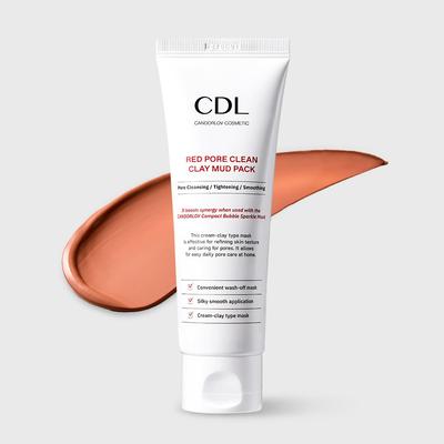 Candorlov Red Pore Clean Clay Mud Pack 80ml Wash-Off Pore Waste Pore Pack Blackhead Sebum Removal Pad Peeling