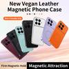 PU Leather Magnetic Wireless Charging Case For Magsafe Xiaomi Poco C75 C85X C81 M7 Plus M8 X8 X7 F5 F6 F7 F8 F9 Pro Max Ultra