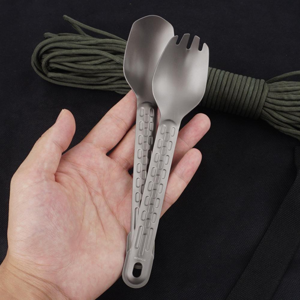 Titanium Spoon Lightweight Dinner Spoon Cutlery Flatware for Home Outdoor Camping Hiking Backpacking Picnic