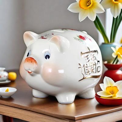 Creative Ceramic Piggy Bank Coin Storage Saving Jar Ceramic Hidden Safe Money Box Room Decor Sculpture Children's Change Jars