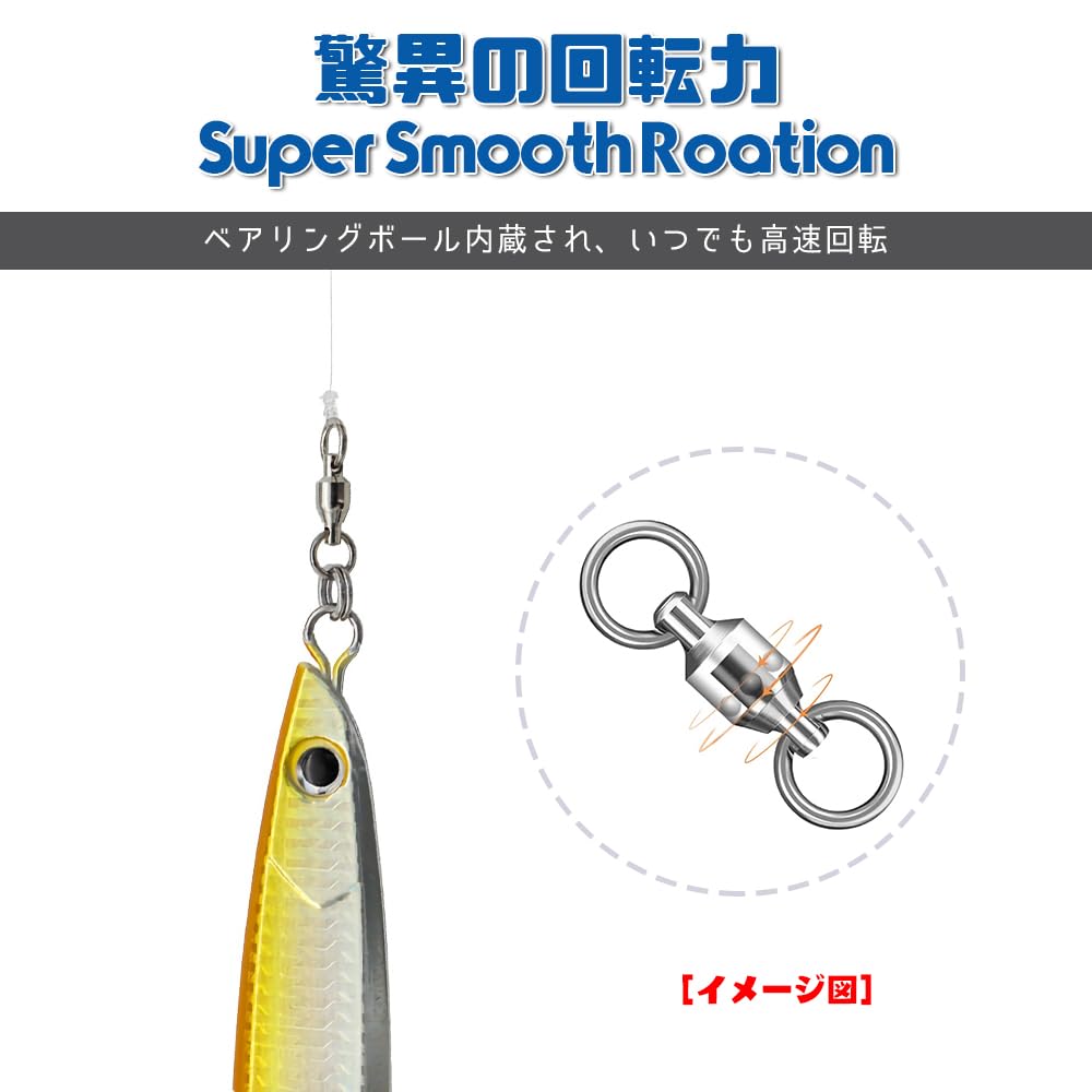 AMYSPORTS Ball Bearing 25 for Power Swivels Swivels, Pieces, 36kg, Fishing,