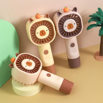 Handheld Fan Multi-Speed Adjustable Capybara Design Quiet Operation USB Rechargeable Portable Cooling Fan