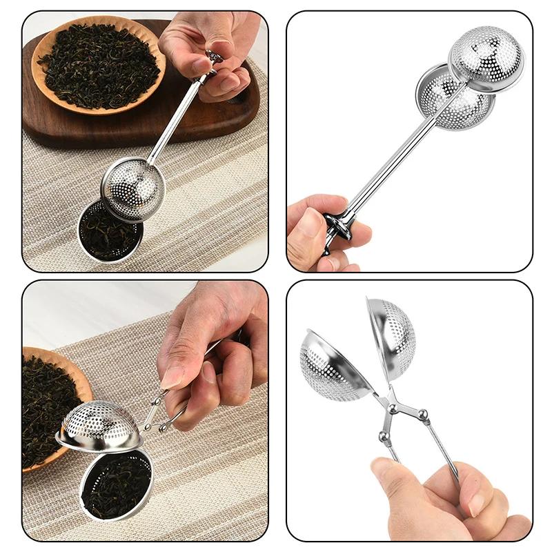 Tea Strainer Stainless Steel Tea Infuser Diffuser Ball Shape Long Handle Loose Leaf Tea Filter Infusor Kitchen Accessories