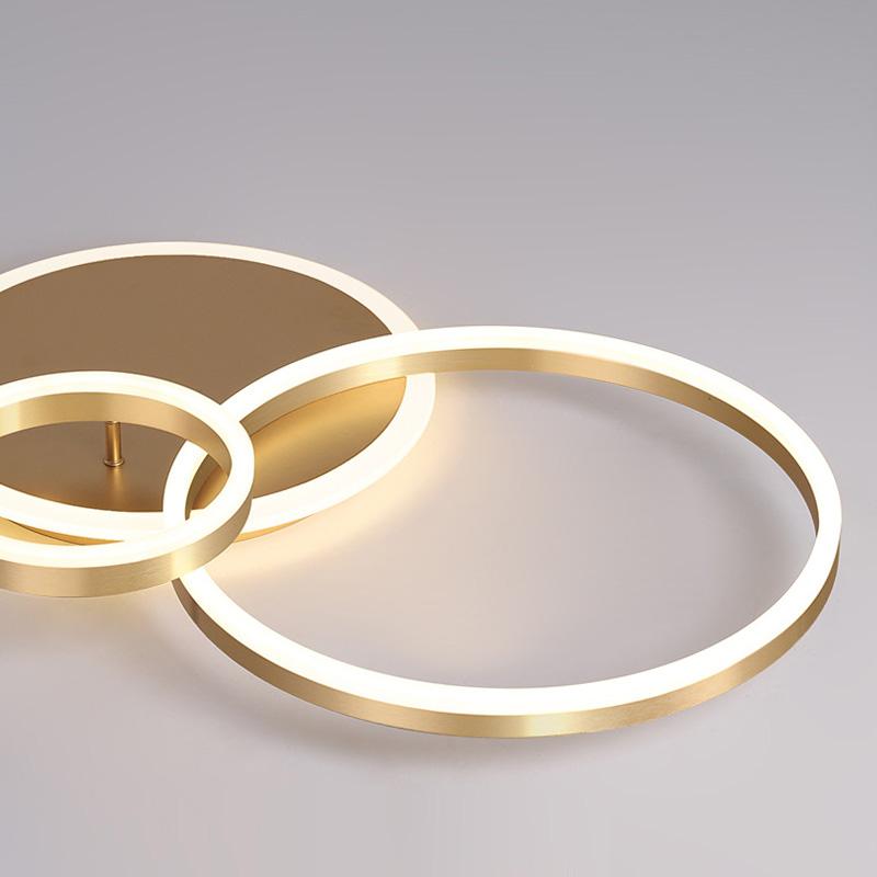 Postmodern Led Circle Rings Ceiling Lights For living Room Bedroom Study Room Ceiling Lamp Black/White/Golden pendant Lamp