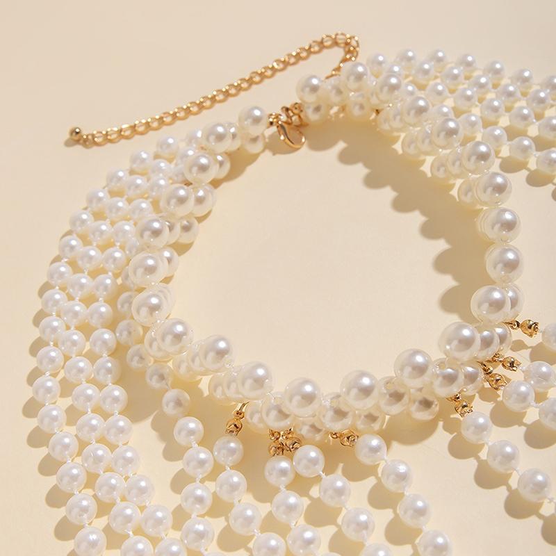 Catena Corpo Ragazza Sexy Calda Catena Vita Moda Donna Sfilata Catena Spalla Perla Sintetica Catena Bustier Catena per Vestiti