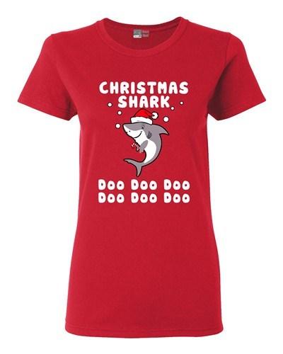 Ladies Christmas Shark Doo Doo Doo Music Song Funny DT T-Shirt Tee Unisex T-Shirt M