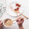 Chopstick Spoons Fork Handmade Japanese Natural Wood Chopsticks Spoon Set With Gift Pocket Beech Tableware