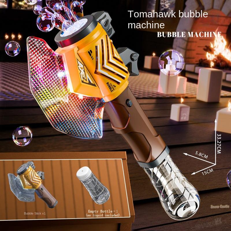 Cartoon Tomahawk Light Bubble Machine Electric Children's Toys Without Battery Without Bubble Water