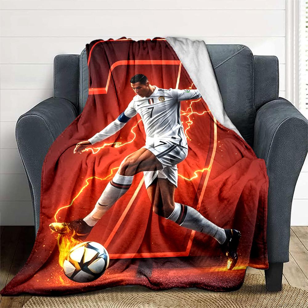 1pc Number 7 Soccer Blanket, Gift, for Men and Women, Soft Blanket, Good for Sofa Bed Couch Travel, Lightweight Flannel Blanket