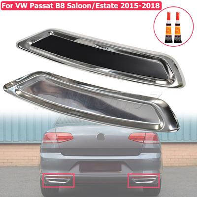 For PASSAT B8 SALOON/ESTATE Stainless Steel Chrome Exhaust Deflector Frame 2 Pieces (2015-2018)