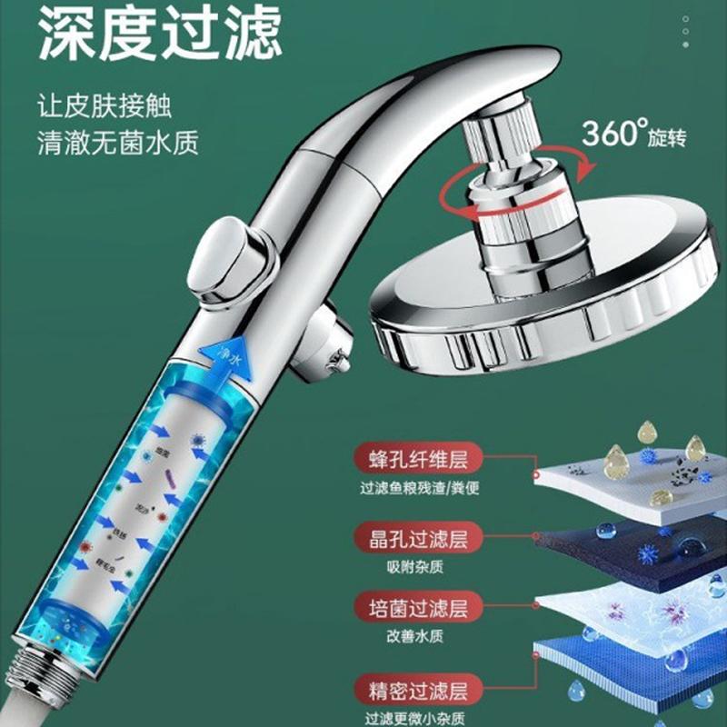 Hand Spray/Top Spray Dual-Purpose High Pressure Shower Head Big Panel Showerhead One-Key Stop Water Sprayer Bathroom Accessories