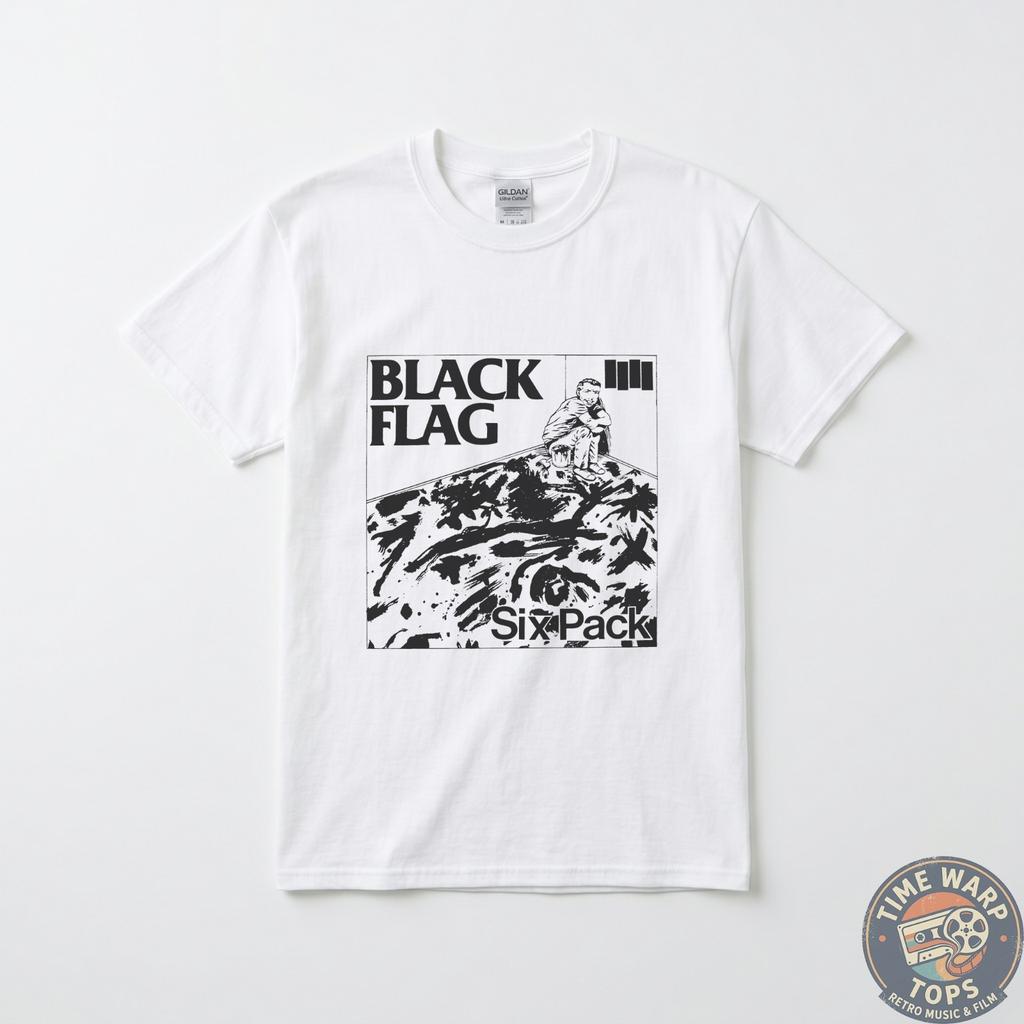 Black Flag Six Pack T-Shirt, Music Band, Hardcore Punk, Punk Rock, Post-Hardcore