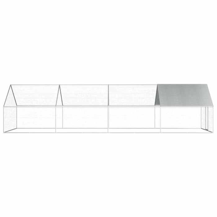 VidaXL Poulailler d'Extérieur 2,75x8x1,92 m Acier Galvanisé Cage Canard Poulet 170791