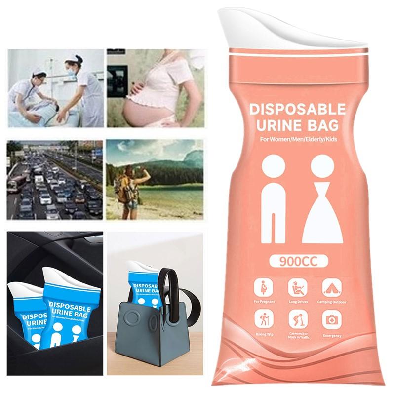 5 Pezzi Sacchetti Urina Emergenza Esterna 900ml Usa e Getta Viaggio Toilette Mobile Urinale Portatile per Donna Bambino Uomo Sacchetto per Vomito