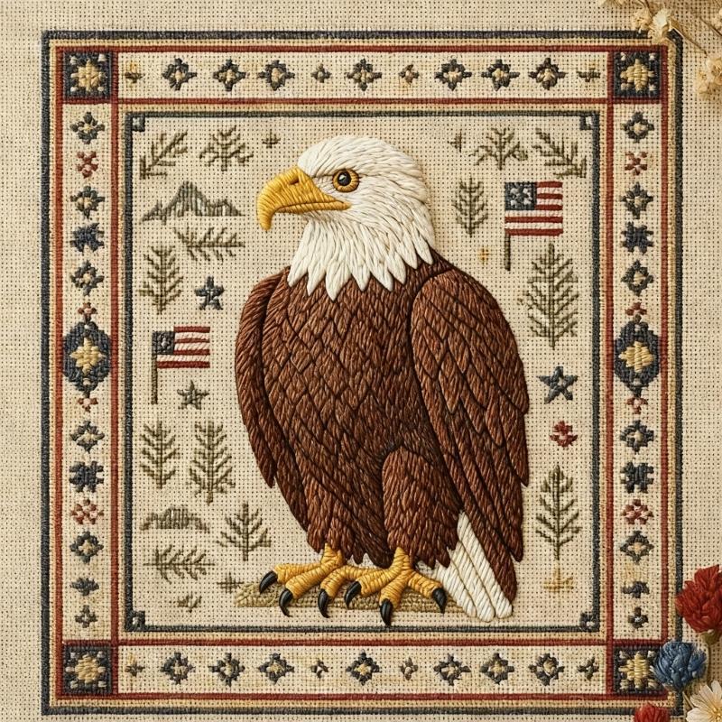 Bird Embroidery Craft Set For Adults Kids Detailed Pattern Guide Cloth Materials Art Project