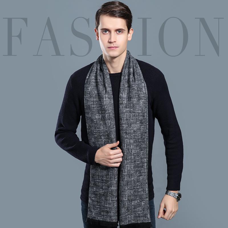 Men's Winter Plaid Imitation Cashmere Scarf - Warm, Casual Accessory