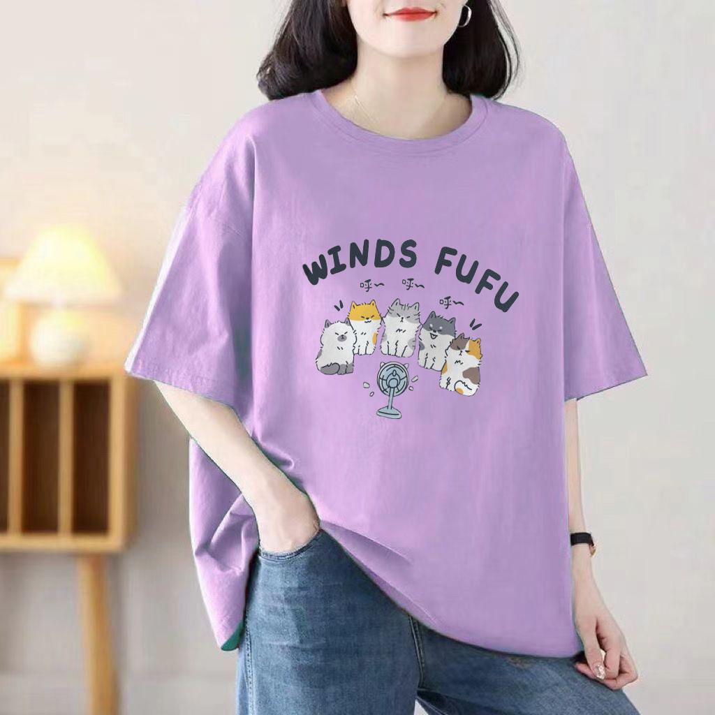 Short-sleeved T-shirt Women Loose 2025 New Spring and Summer Round Neck Medium-length Half-sleeved Blouse
